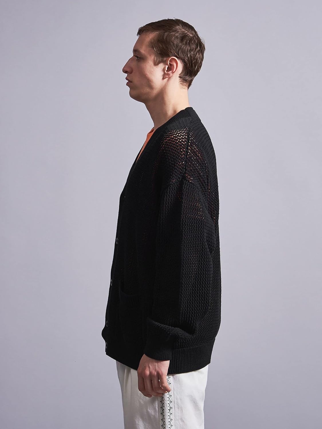 monkey time＞ CTN MESH V NECK CARDIGAN/カーディガン